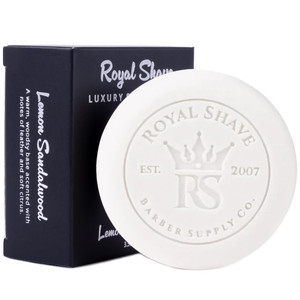 Royal Shave Premium Hard Shaving Soap Puck Refill, Lemon Sandalwood Scent- 3.5oz
