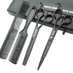 7.0 Inches Hair Cutting Scissors Set with Combs Lether Scissors Case,Hair cutting shears Hair Thinning shears For Personal and Professional (Blue)