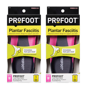 PROFOOT Plantar Fasciitis Orthotic Insoles for Women (Sizes 6-10)  Gel Shoe Inserts for Instant Heel Pain Relief and Arch Support  2 Pairs of Heel