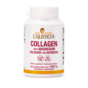 Ana Maria LaJusticia Collagen with Magnesium 180 Tabs - Healthy Teeth, Skin & Bones - Energy-Full - Gluten-Free - Easy-to-Use - Rejuvenates Your Skin