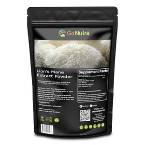 Go Nutra - Lions Mane Powder, Potent 10:1 Lions Mane Mushroom Powder with 30% Polysaccharides, Pure Lions Mane Extract for Tea, Juice, Water, and