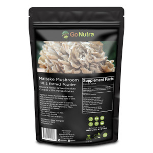 Go Nutra Maitake Mushroom Extract Powder 8 oz | 10:1 Extract Strength | Mushroom Supplement 30% Polysaccharides | Maitake Powder King of Mushrooms |