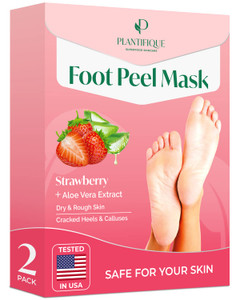 PLANTIFIQUE Foot Peeling Mask 2 Pack | Dermatologically Tested Repairs Heels & Removes Dry Dead Skin for Baby Soft Feet | Exfoliating Foot Peel Mask