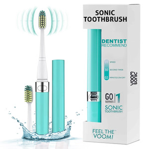 Voom Sonic Go 1 Series Travel Electric Toothbrush | Travel Toothbrushes - Battery Operated Toothbrush for Adults & Kids, Dentist Recommended Toothbru