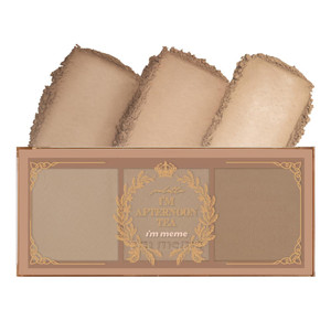 I'M MEME Contour Palette - Afternoon Tea_FrOzen Choco | Bronzer for Face & Cheeks, Matte Powder, Natural Makeup, Buildable Coverage, Light to Medium,