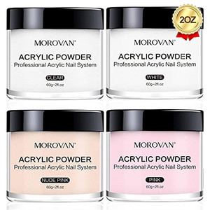 Morovan 12 Colors Acrylic Powder Glow in the Dark Nail Powder Luminous Colors Professional Polymer Powder for Acrylic Nail Extension Carving