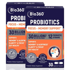 Bio360 Cognitive Support, 30 Vegan Supplements (60 Count (Pack of 2))