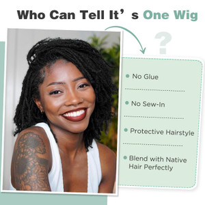 WIGER Short Faux Locs V Part Wigs Black Dreadlock Wig for Black Women And Men Afro Twisted Micro Locs Hair Synthetic Locs Crochet Hair