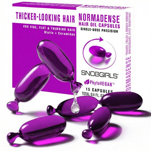 SNOB GIRLS Thickening Hair Oil Capsules for Thinning Hair  Lightweight Leave-In Serum for Thicker-Looking, Fuller Hair with Biotin + Ceramides | Vol