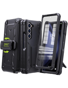 KJSK for Samsung Galaxy Z Fold 5 Case,with S Pen Holder+Belt Clip Holster+Built-in Kickstand+Hinge Protection,Heavy Duty Military Grade Drop Proof Ca