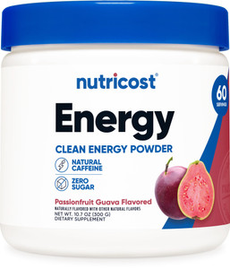 Nutricost Energy Drink Powder (Passionfruit Guava) (60 SERV) - Pre Workout Supplement with Natural Flavors - Non-GMO, Gluten-Free