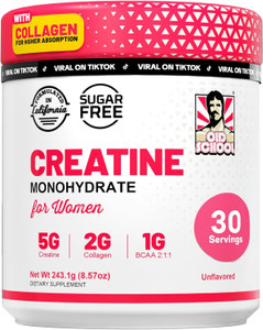 Old School Labs Creatine for Women Post-Workout Supplement - 5000mg Creatine, 2000mg Hydrolyzed Bovine Collagen & BCAA 2:1:1 for Lean Muscle Growth,