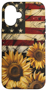 America Sunflowers | USA Flag, 4th July & Patriotic Case for iPhone 16