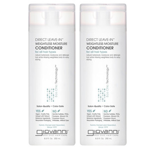 GIOVANNI Direct Leave-In Weightless Moisture Conditioner - Co-Wash, Great for Curls & Wavy Hair, Wash & Go, Salon Quality, No Parabens, Infused with