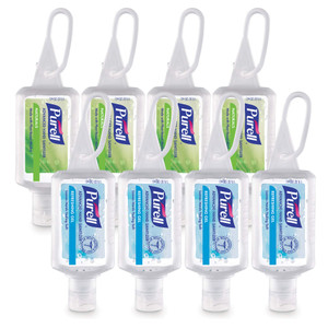 Purell Advanced Hand Sanitizer Variety Pack, Naturals and Refreshing Gel, 1 Fl Oz Travel Size Flip-Cap Bottle with Jelly Wrap Carrier (Pack of 8) - 3