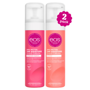 eos Shea Better Shaving Cream for Women Variety Pack - Pomegranate Raspberry + Pink Citrus, Shave Cream, Skin Care and Lotion with Shea Butter and Al