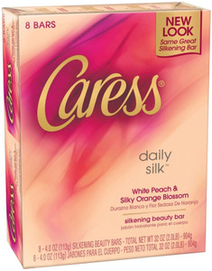 Caress Moisturizing Beauty Bar, Daily Silk, 4 Ounce (Pack of 8)