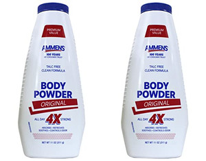 Ammens Body Powder Original  Talc-Free Clean Formula, All-Day 4X Strong Protection, 11 oz (Pack of 2)