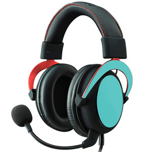 MightySkins Skin Compatible With Kingston HyperX Cloud II Gaming Headset - Solid Turquoise | Protective, Durable, and Unique Vinyl Decal wrap cover |