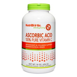 NutriBiotic Ascorbic Acid Vitamin C Powder, 16 Oz | Pharmaceutical Grade L-Ascorbic Acid, 2000 Mg Per Serving | Essential Immune & Antioxidant Collag