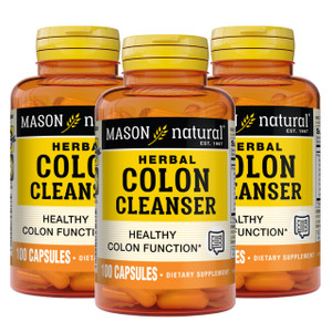 MASON NATURAL Herbal Colon Cleanser, 300 Day Supply, Dietary Supplement Supports Digestive Health with Soluble Fibers, Probiotics & Herbs, 3 Pack