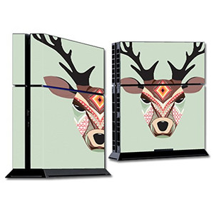MightySkins Skin Compatible with Sony PS4 Console - Aztec Deer | Protective, Durable, and Unique Vinyl Decal wrap Cover | Easy to Apply, Remove, and