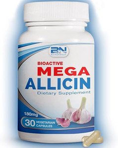 BuyNaturally Allicin Supplement 100% Stabilized from Garlic, Odor-Controlled Extract, 180,000mcg (180mg) Non-GMO, Gluten-Free, Vegan, Supplement for