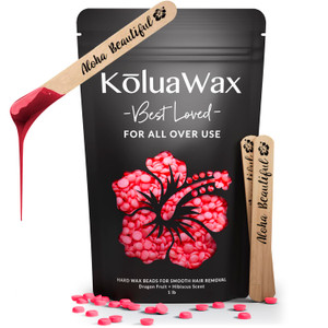 KoluaWax Hard Wax Beads for Hair Removal  Coarse Hair Formula  Face, Brazilian, Underarm, Back Chest, Bikini Waxing  Dragon Fruit & Hibiscus, 1lb