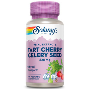 SOLARAY Tart Cherry and Celery Seed - Tart Cherry Celery Seed Extract Capsules 620 mg, Supplement for Men & Women, Natural Herbal Support for Adults,