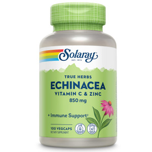 SOLARAY Echinacea Vitamin C and Zinc Wellness Formula - Immune Support Supplement - Echinacea Capsules with Vitamin C 500mg Plus Bioflavonoids, Vegan