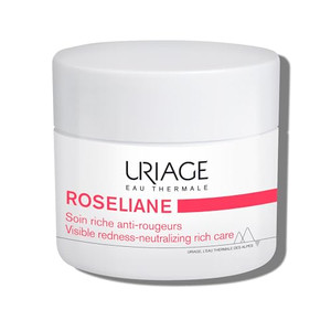 URIAGE Roséliane Anti-redness Rich Cream | With Green Pearls, Shea Butter, Ginseng & Algae Extracts, Soothes, Hydrates, Reduces Redness, Paraben-Free