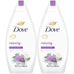 Dove Body Wash Relaxing 2-Pack  Jasmine & Coconut Milk for Softer, Smoother Skin, 15.2 Oz Ea