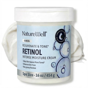 NATURE WELL Clinical Rejuvenate & Tone Retinol Intense Moisture Cream 2.0 for Face, Body, & Hands, Anti-Aging, Targets Discoloration, Wrinkles, Sun D