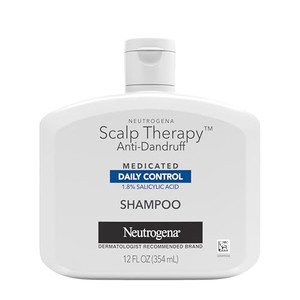 Neutrogena Scalp Therapy Anti-Dandruff Shampoo Daily Control, 1.8% salicylic acid, with fragrance of warm vanilla & toasted coconut notes, 12 fl oz
