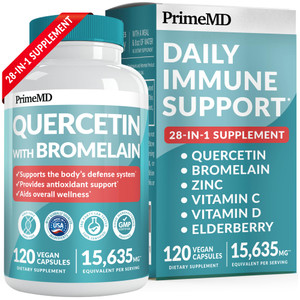 28-in-1 Quercetin with Bromelain Supplement for Daily Immune Defense Support - Quercetin with Vitamin C and Zinc for Adults Enriched with Vitamin D a
