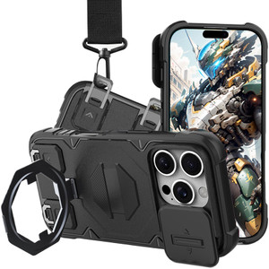 CCSmall for Apple iPhone 16 Pro Max Case Crossbody Compatible for MagSafe, Military-Grade Protection Adjustable Lanyard Case wiht Kickstand & Slide C