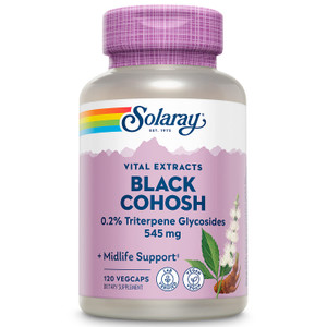 SOLARAY Black Cohosh Root Supplement for Women - Menopause Support, Vegan Capsules, Black Cohosh Herb, 545 mg per Serving, Phytoestrogen Properties,