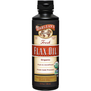 Barlean's Organic Flaxseed Oil Liquid from Fresh Cold Pressed Flax Seeds, 7,640mg ALA Omega 3 Fatty Acid Supplement for Healthy Hair, Skin, and Eyes,