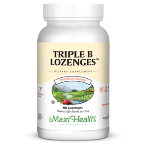 Maxi Health Triple B Lozenges - Vitamin B12 & B6 & Biotin - Strawberry Flavor - 90 Chewies - Kosher