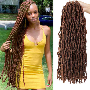 Youngther 18 inch New Faux Locs Crochet Hair Curly Wavy 6 Packs Crochet Faux Locs Hair Synthetic Crochet Hair for Black Women (18inch 6packs-#27)