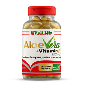 Full Life Aloe Vera + Vitamin E, 60 Breakable Capsules - Moisturising, Anti-aging - healthy skincare