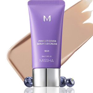 MISSHA M PERFECT COVER SERUM BB CREAM No.23 Natural Beige-Light/Medium with Cool/Neutral Undertone, BB Cream by Cardi B Pick, Skin Tint, Tinted Moist