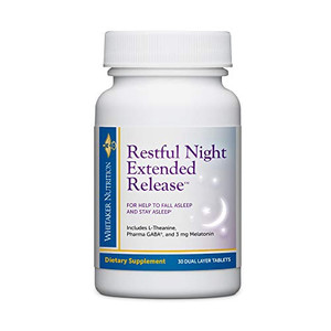 Dr. Whitaker Restful Night Extended Release Melatonin Sleep Aid Helps You Fall Asleep and Stay Asleep Longer with Dual-Layer, Extended Release Techno