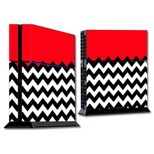 MightySkins Skin Compatible with Sony PS4 Console - Red Chevron | Protective, Durable, and Unique Vinyl Decal wrap Cover | Easy to Apply, Remove, and