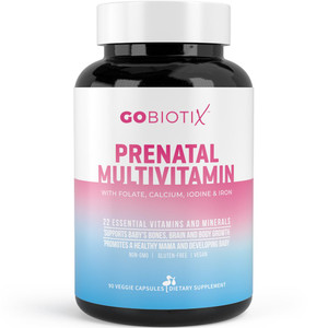 GOBIOTIX Prenatal Vitamins for Women - Multivitamins with Iron, Calcium, Vitamin D2, C, Zinc & Folic Acid for Pregnancy - Pre and Postpartum Essentia