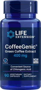 Life Extension CoffeeGenic® Green Coffee Extract, 400 mg, standardized for 50% chlorogenic Acid, After-Meal Metabolism Support, Gluten Free, Non-GMO,