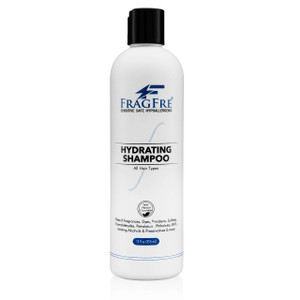 FRAGFRE Hydrating Sensitive Skin Shampoo 12 oz - Sulfate-Free, Fragrance-Free, Paraben-Free, Color-Safe, Hypoallergenic, Mild Hair Cleanser - Gluten-