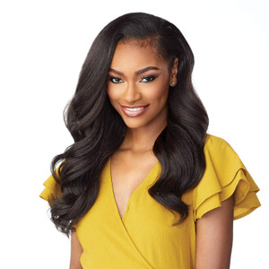Sensationnel Instant Weave Half Wig - 4 Synthetic Blendwig Adjustable Drawstring for Seamless Hair Blending (2 DARKBROWN)