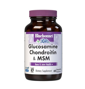 Bluebonnet Nutrition Glucosamine Chondroitin & MSM, Glucosamine, Bone & Joint Health*, Non-GMO, Gluten-Free, Soy-Free, Dairy-Free, 60 Vegetable Capsu