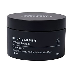 Blind Barber 90 Proof Hair Pomade for Men - Strong Hold, Natural Finish - Water-Based, Matte Pomade for Men with Hops & Tonka Bean - Free of Greasy O